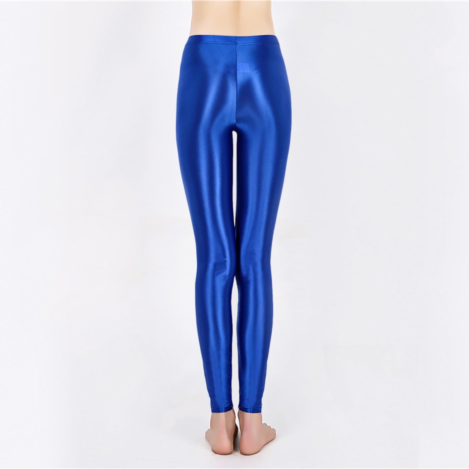 thumbnail image 3 of Leggings brillantes de entrenamiento de cintura alta para tallas grandes - 76 % nailon, alta elasticidad, aptos para yoga/baile - Tallas M-XL con tolerancia de medición de 1 pulgada, 3 of 5